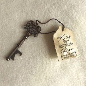 10 Keys BOTTLE OPENER Antiqued Bronze Rustic Wedding Key 3", tag not inc…